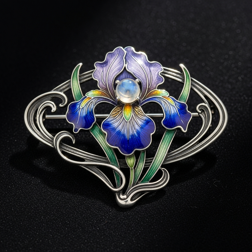 Broche Art Nouveau — Iris
