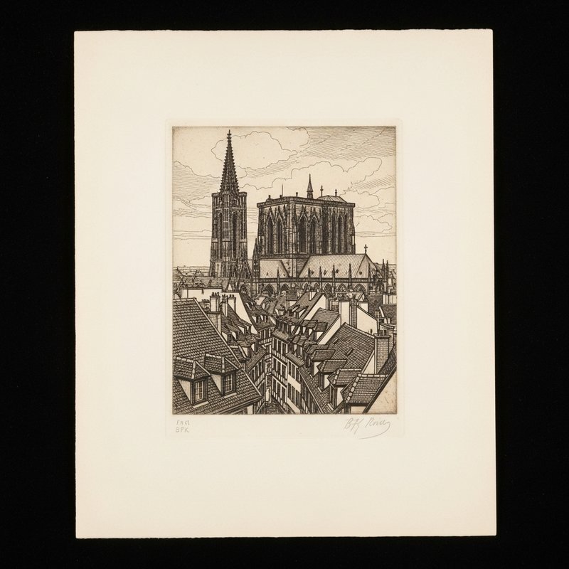 Eau-forte — Les Toits de Strasbourg